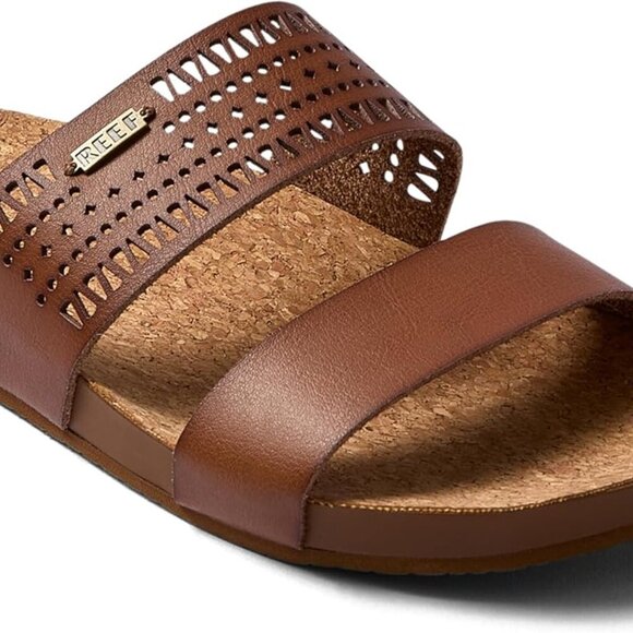 Cushion Vista Perf Sandals Women Rubber Cork Beach Casual Breathable - Picture 2 of 7